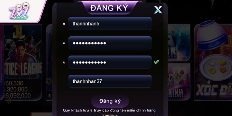 Hướng dẫn người chơi thực hiện đăng ký 789club