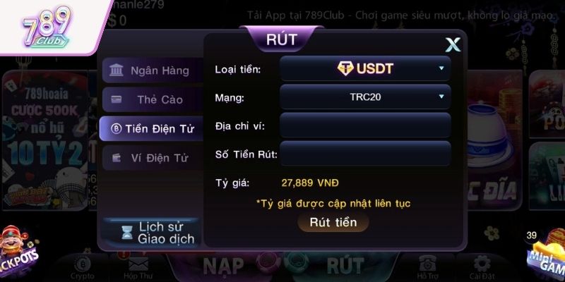 Rút tiền qua ví điện tử xác minh dễ dàng